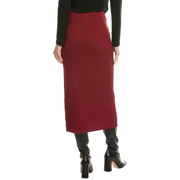 Bella Dahl Womens  Rib Skirt, Red - Picture 2 of 3